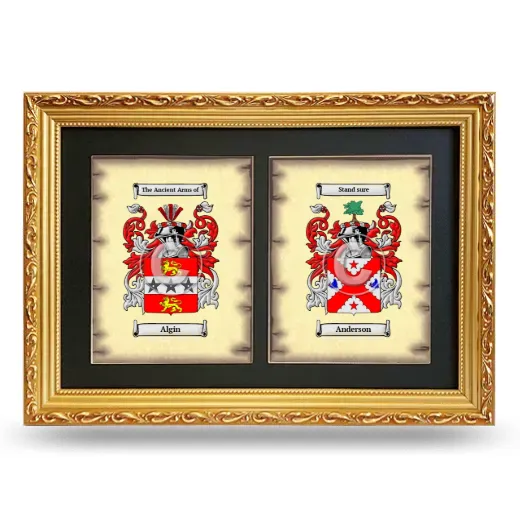 Double Coat of Arms Framed - Gold