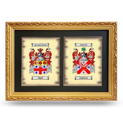 Double Coat of Arms Framed - Gold
