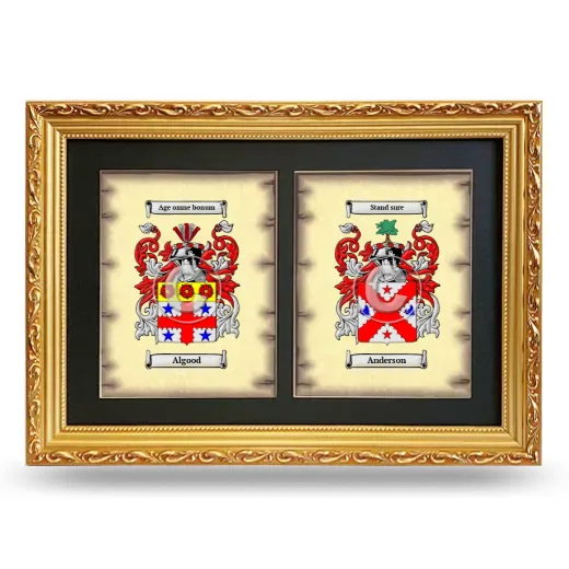 Double Coat of Arms Framed - Gold