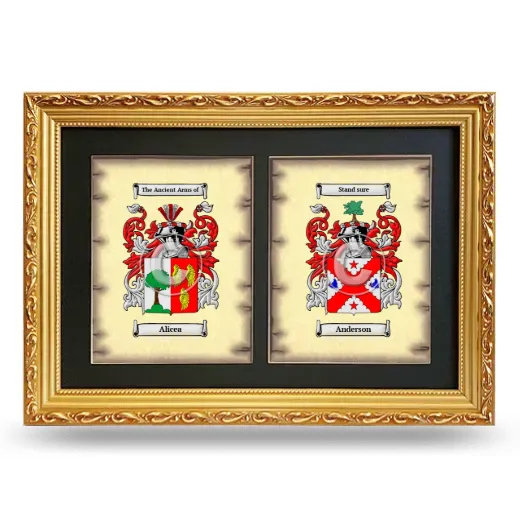 Double Coat of Arms Framed - Gold