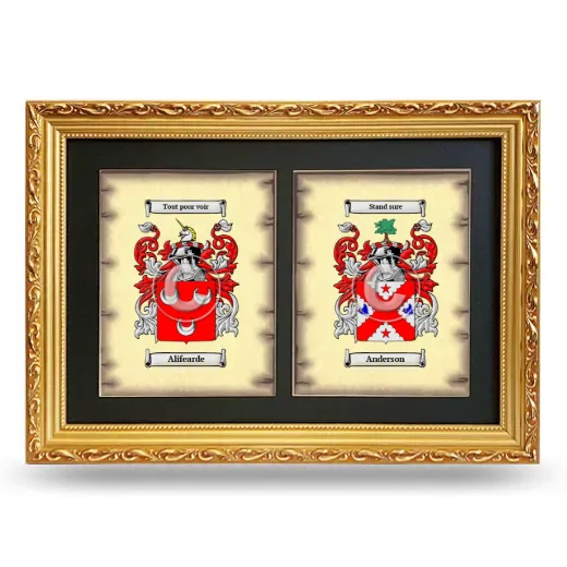 Double Coat of Arms Framed - Gold