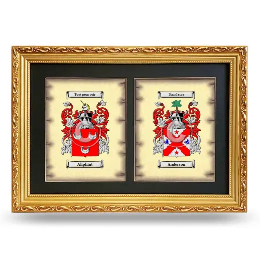 Double Coat of Arms Framed - Gold
