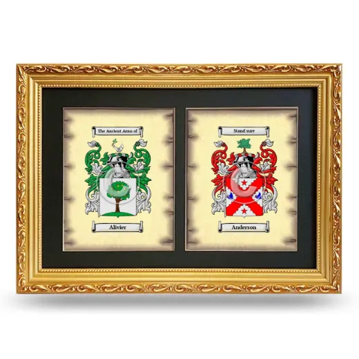 Double Coat of Arms Framed - Gold