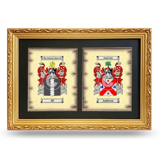 Double Coat of Arms Framed - Gold