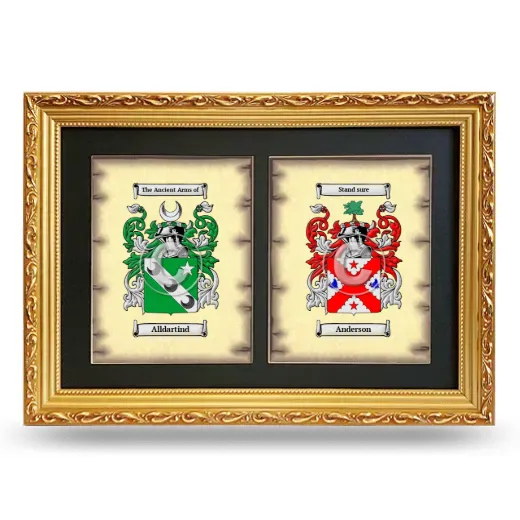 Double Coat of Arms Framed - Gold