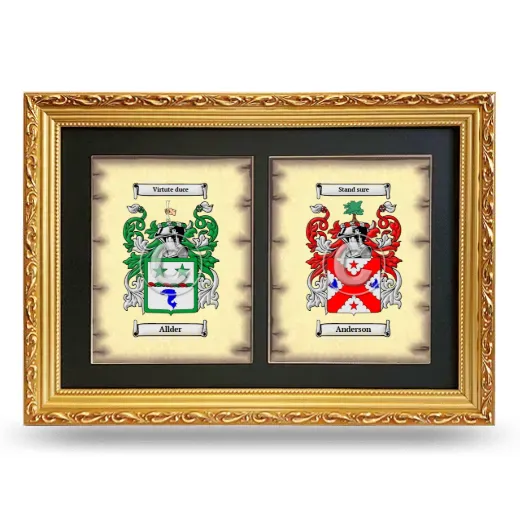 Double Coat of Arms Framed - Gold