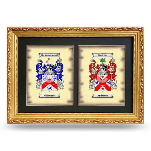 Double Coat of Arms Framed - Gold