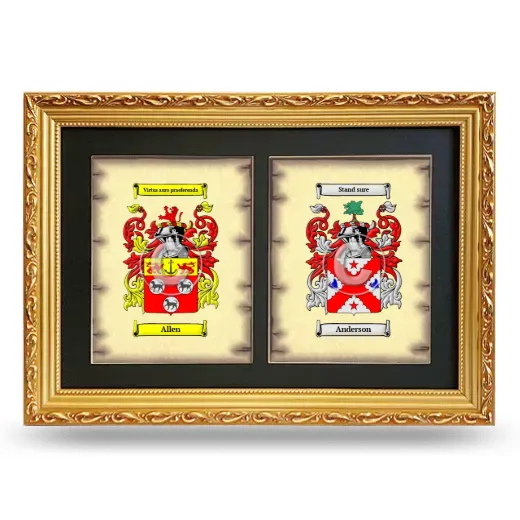 Double Coat of Arms Framed - Gold