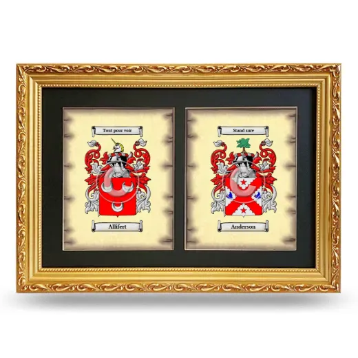 Double Coat of Arms Framed - Gold