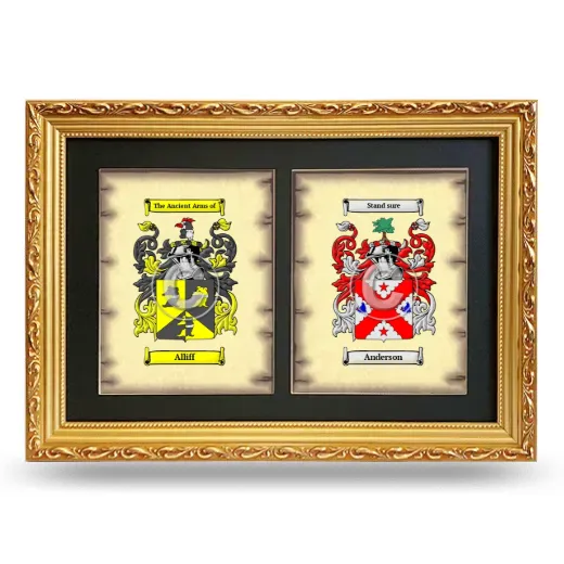 Double Coat of Arms Framed - Gold