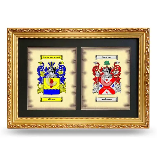 Double Coat of Arms Framed - Gold