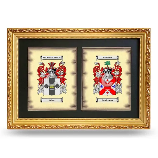 Double Coat of Arms Framed - Gold