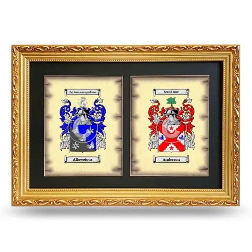 Double Coat of Arms Framed - Gold