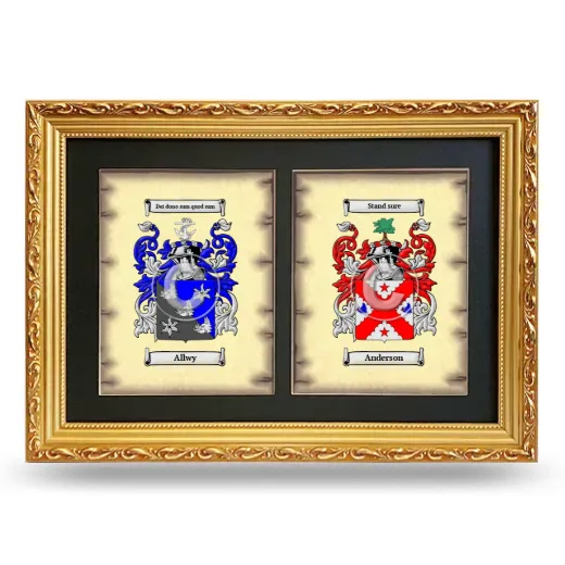 Double Coat of Arms Framed - Gold