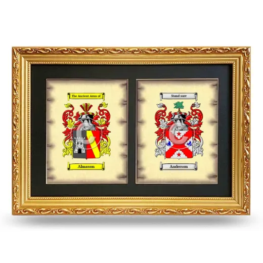 Double Coat of Arms Framed - Gold
