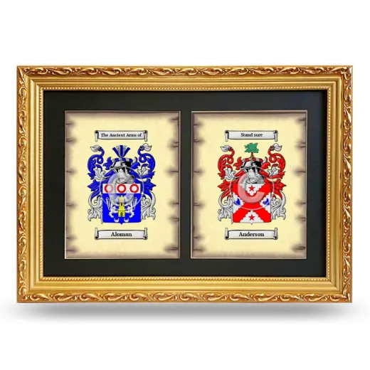 Double Coat of Arms Framed - Gold