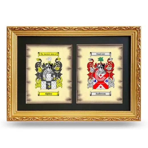 Double Coat of Arms Framed - Gold