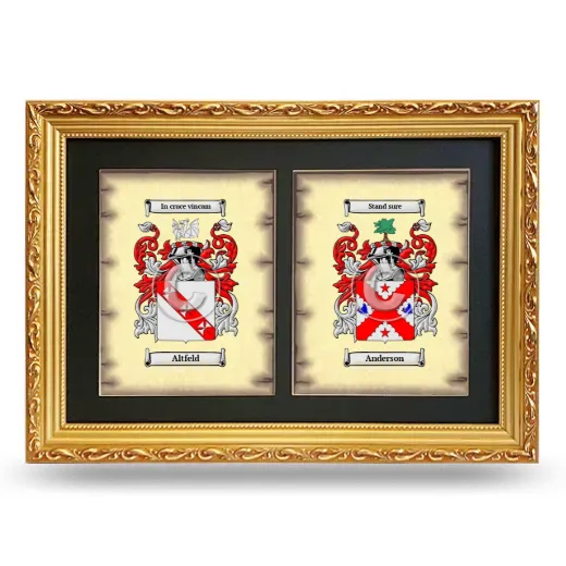 Double Coat of Arms Framed - Gold