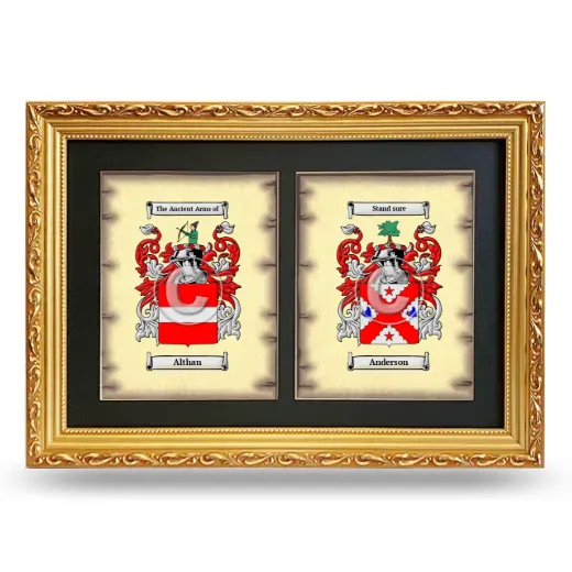 Double Coat of Arms Framed - Gold