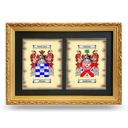 Double Coat of Arms Framed - Gold