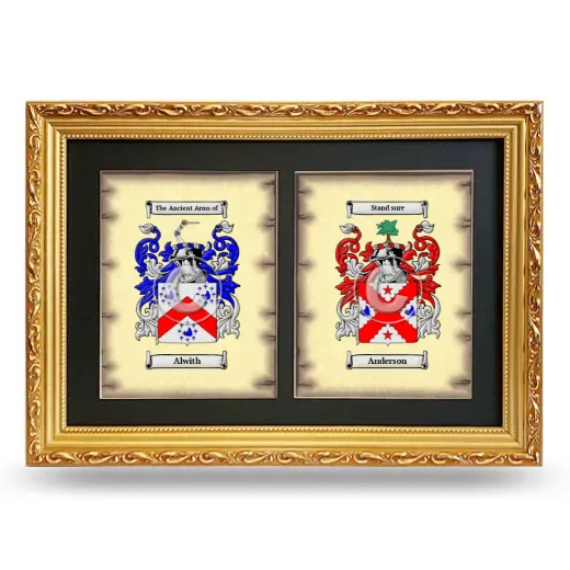 Double Coat of Arms Framed - Gold
