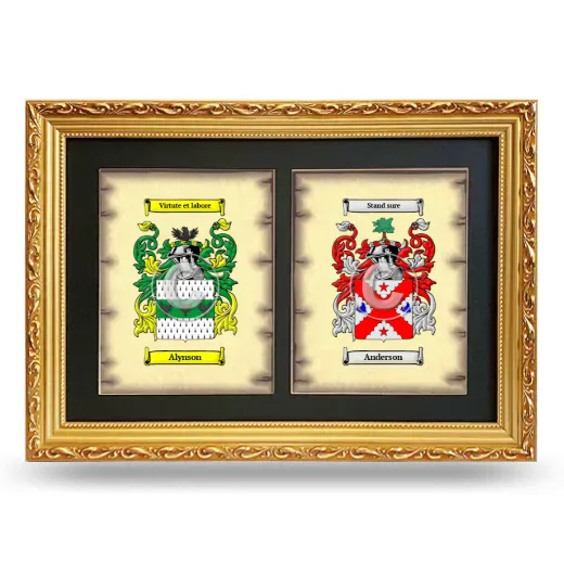 Double Coat of Arms Framed - Gold