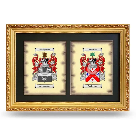 Double Coat of Arms Framed - Gold