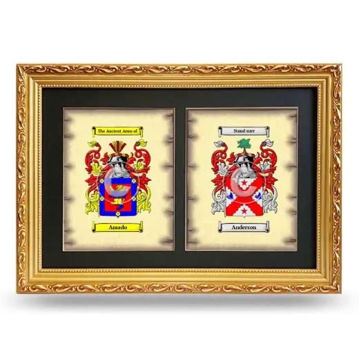 Double Coat of Arms Framed - Gold