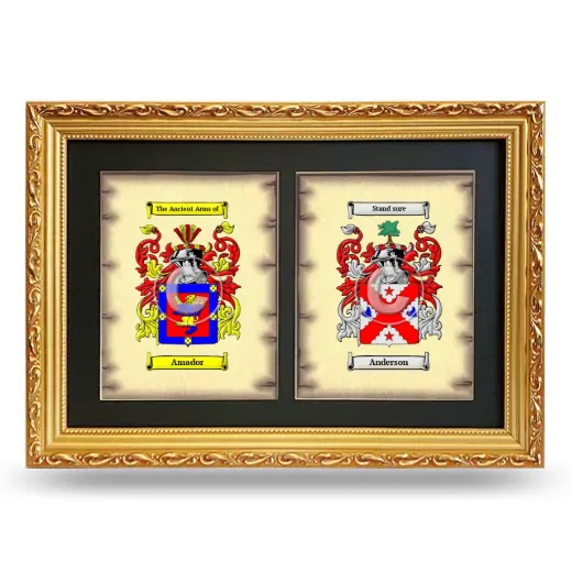 Double Coat of Arms Framed - Gold