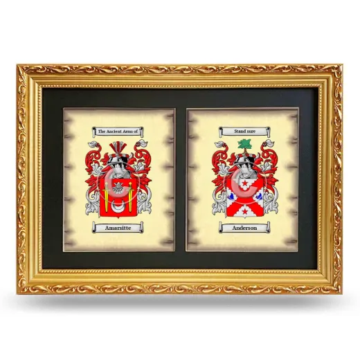 Double Coat of Arms Framed - Gold