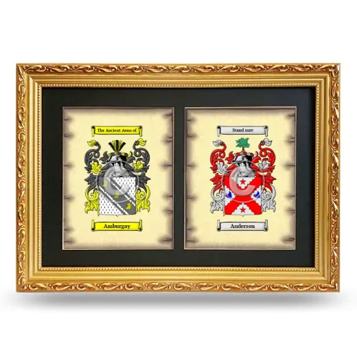 Double Coat of Arms Framed - Gold