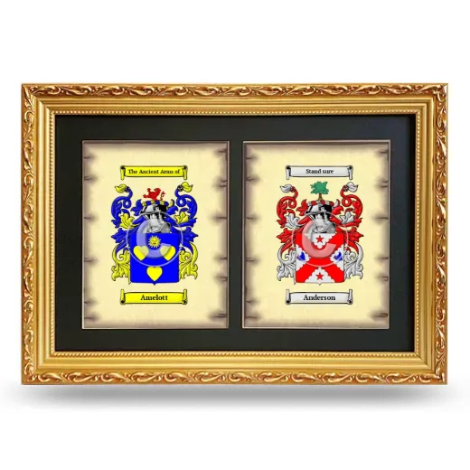 Double Coat of Arms Framed - Gold