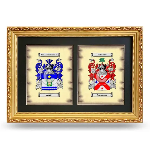 Double Coat of Arms Framed - Gold