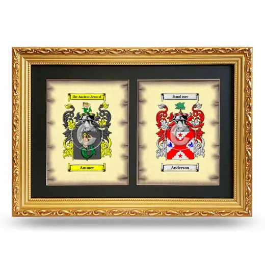 Double Coat of Arms Framed - Gold