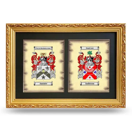 Double Coat of Arms Framed - Gold