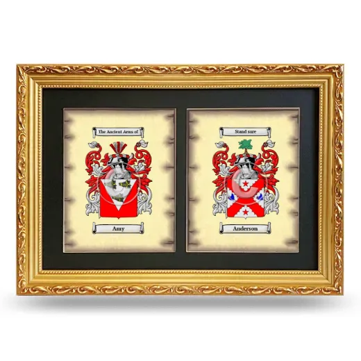Double Coat of Arms Framed - Gold