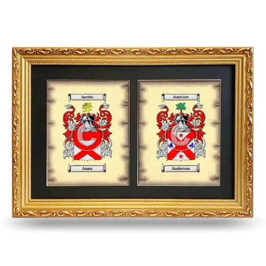 Double Coat of Arms Framed - Gold