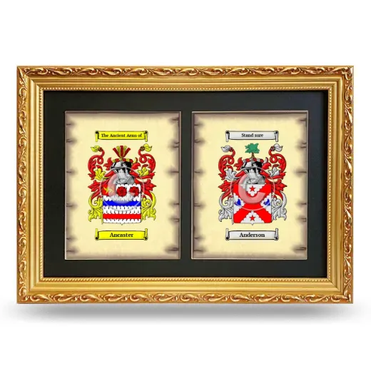 Double Coat of Arms Framed - Gold
