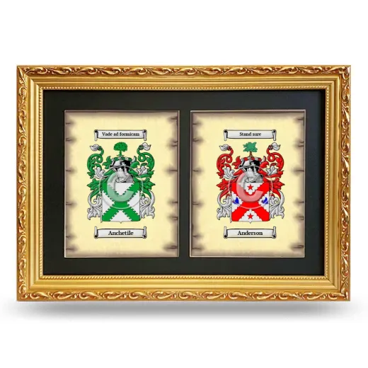 Double Coat of Arms Framed - Gold