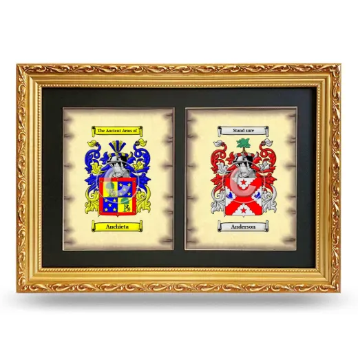 Double Coat of Arms Framed - Gold