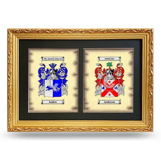 Double Coat of Arms Framed - Gold