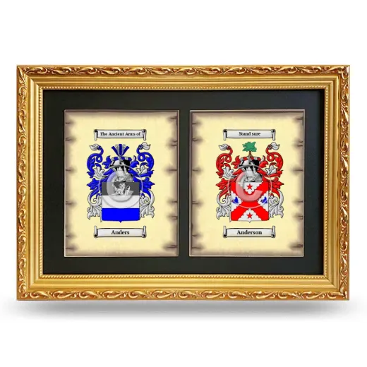 Double Coat of Arms Framed - Gold