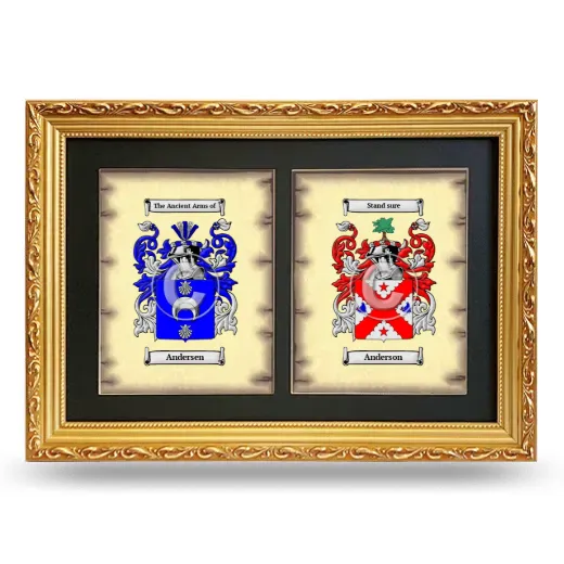 Double Coat of Arms Framed - Gold