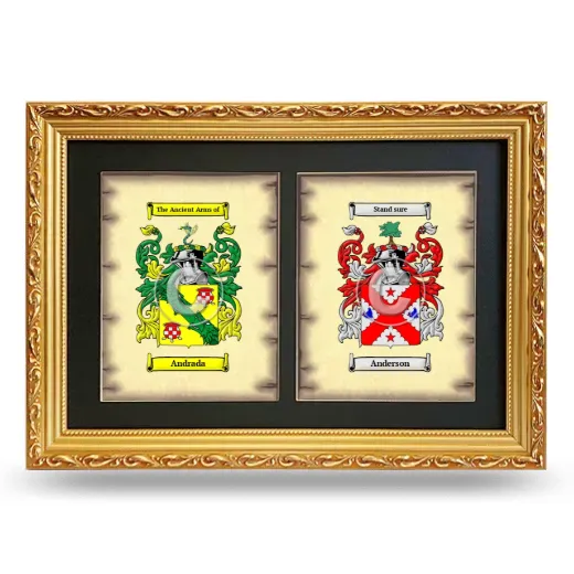 Double Coat of Arms Framed - Gold