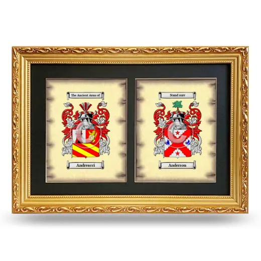 Double Coat of Arms Framed - Gold