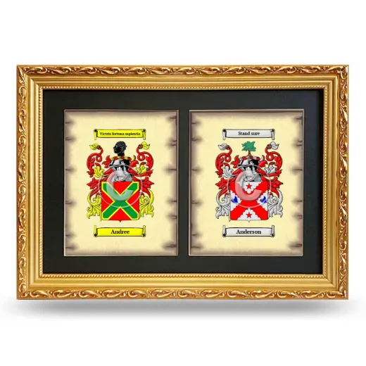 Double Coat of Arms Framed - Gold