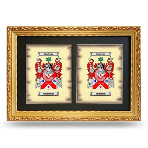 Double Coat of Arms Framed - Gold