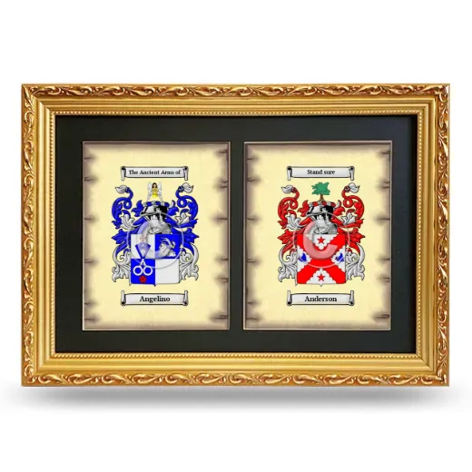 Double Coat of Arms Framed - Gold