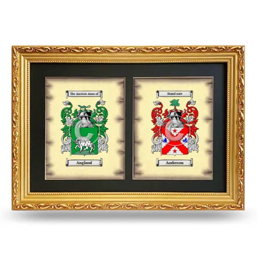 Double Coat of Arms Framed - Gold