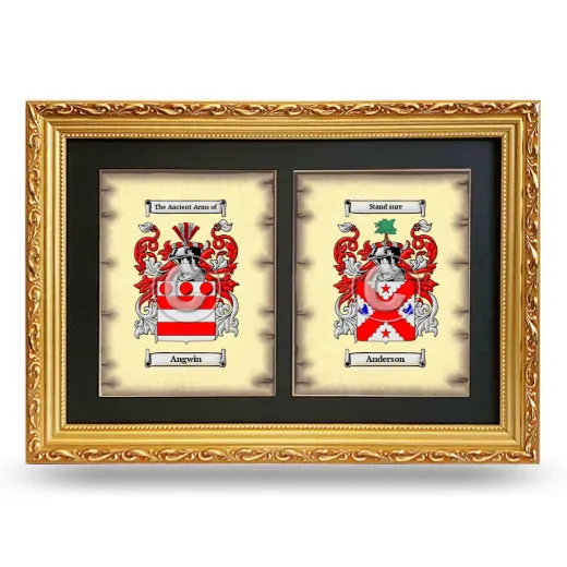 Double Coat of Arms Framed - Gold